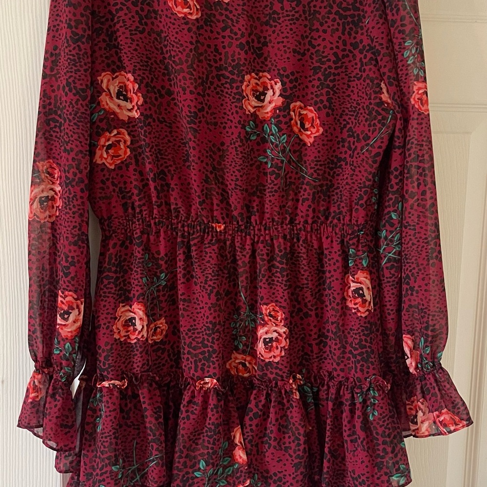 Floral Red Kids Dress